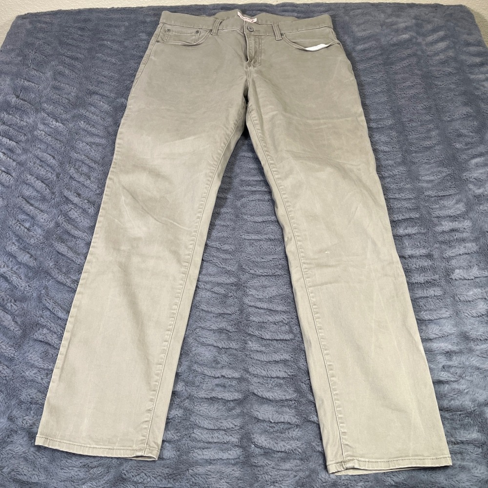 Lucky Brand Mens 412 Athletic Slim Fit Khaki Chino Pants Tan 34x32 AN496